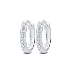 Brinco Prata Argola Click Com Zircônias