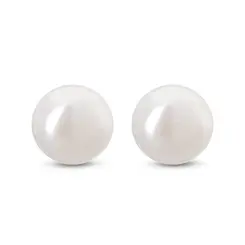 Brinco Prata Banho Meia Pérola Shell 12Mm