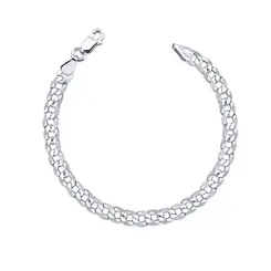 Pulseira Prata Masculina Grumet 20cm 6mm