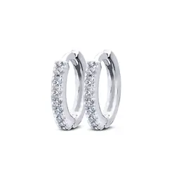 Brinco Prata Argola Click Com Zircônias