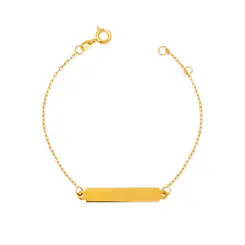 Pulseira Em Ouro 18K Infantil Placa