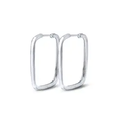 Brinco Prata Argola Quadrado