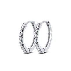 Brinco Prata Argola Click Com Zircônias Grande