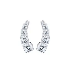 Brinco Prata Leve Ear Cuff Zircônias Degradê