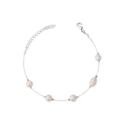 Pulseira Prata Leve Perola