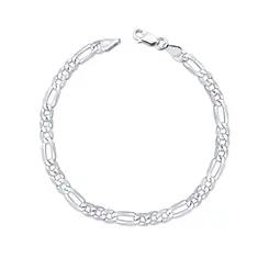 Pulseira Prata Masculina Figaro 20cm 5mm