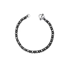 Pulseira Prata Envelhecida Coração Pikun 17 cm