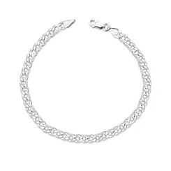 Pulseira Prata Masculina Grumet 20cm 4mm
