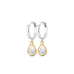 Brinco Click Prata Leve/Gold Sun Duplo