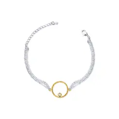 Pulseira Prata Leve/Gold Sun Aro