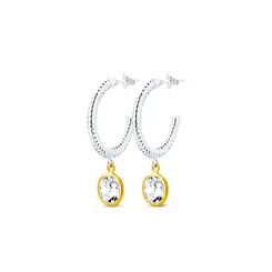 Brinco Prata Leve/Gold Sun Circle