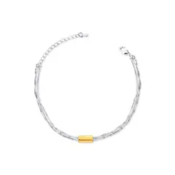 Pulseira Prata Leve/Gold Sun Veneziana