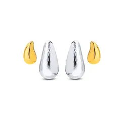 Brinco Prata Leve/Gold Sun Gotas
