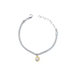 Pulseira Prata Leve/Gold Sun Gota