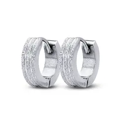 Brinco Aço Argolinha Diamantada