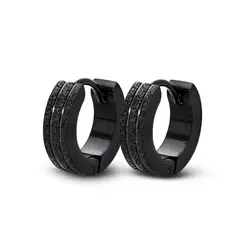 Brinco Aço Argolinha Carbonada