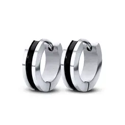 Brinco Aço Argolinha Carbonada No Meio