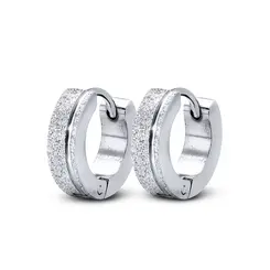 Brinco Aço Argolinha Diamantada