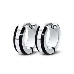 Brinco Aço Argolinha Carbonada Na Lateral