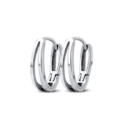Brinco Aço Argolinha Oval Vazada
