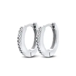 Brinco Prata Argola Com Zircônia