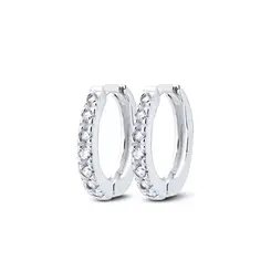 Brinco Prata Argola Click Com Zircônias
