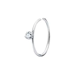 Piercing De Nariz Prata Argola Com Zircônia
