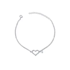 Pulseira Prata Coração Com Zircônias