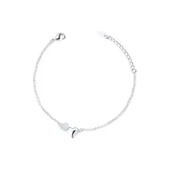 Pulseira Prata Leve Corações Liso E Com Zircônias