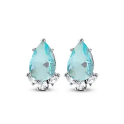 Brinco Prata Rodinada Gota Azul