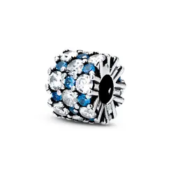 Berloque Prata Art Colection Com Zircônias Brancas E Azuis