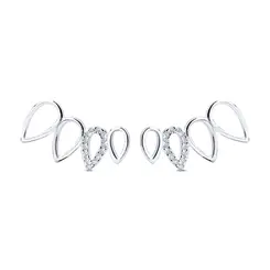 Brinco Prata Ear Cuff Gotas