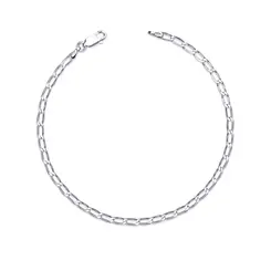 Pulseira Prata Masculina Elos Iguais 21cm 2mm