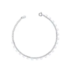 Pulseira Prata Leve Mini Corações