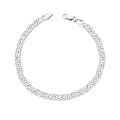 Pulseira Prata Masculina Grumet 21cm 4mm