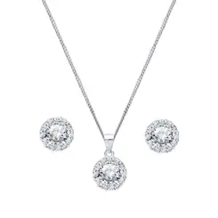 Conjunto Prata Com Zircônias