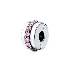 Berloque Prata Art Colection Redondo Com Zircônia Rosa