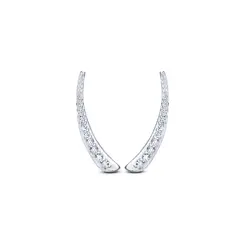 Brinco Prata Ear Cuff Com Zircônias