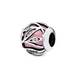 Berloque Prata Art Colection Redondo Rosa