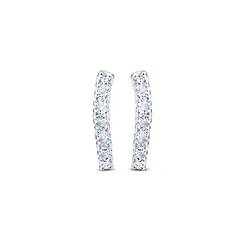 Brinco Prata Ear Cuff Com Zircônias