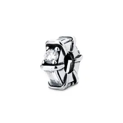 Berloque Prata Art Colection Redondo Com Zircônias Brancas