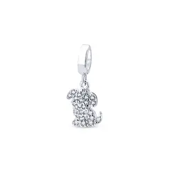 Berloque Prata Art Colection Cachorrinho Com Zircônias