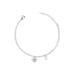 Pulseira Prata Leve Corações