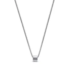 Corrente Aço Masculina com Pingente 60cm 2mm
