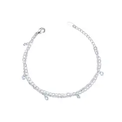 Pulseira Prata Leve Dupla Com Zircônias