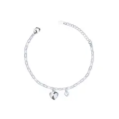 Pulseira Prata Leve Corações
