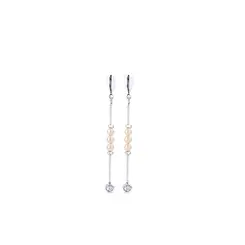 Brinco Prata Leve Essence Pérolas Penduradas