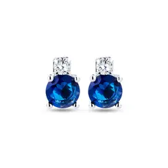 Brinco Prata Leve Essence Zircônia Azul Escuro