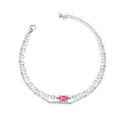 Pulseira Prata Leve Essence Bordô