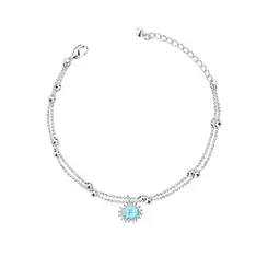 Pulseira Prata Leve Essence Azul com Zircônias